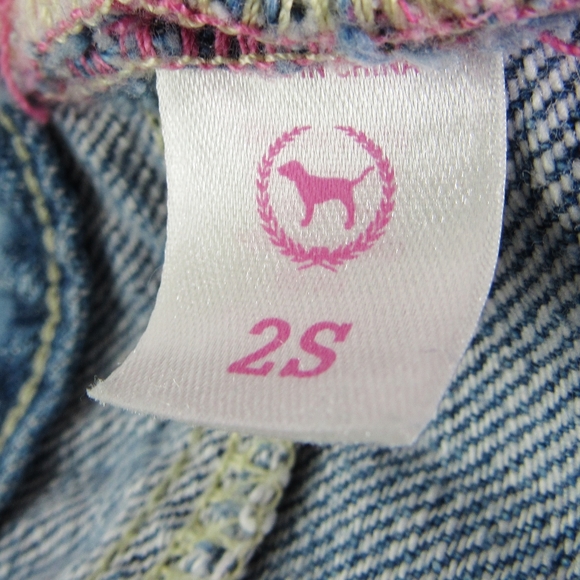 PINK Light Wash Straight Destroyed Low Rise Jeans - Picture 7 of 8